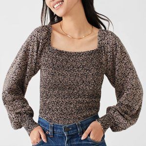 Faherty Beatrice Smocked Top Small New Perfect Condition